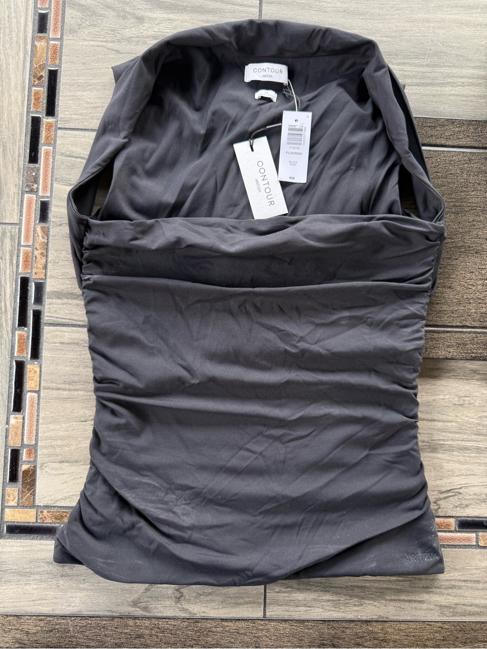 Aritzia Contour Black Strapless Ruched Camisole